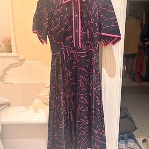 Lovebirds Stylish Pink and Navy Women's Dress